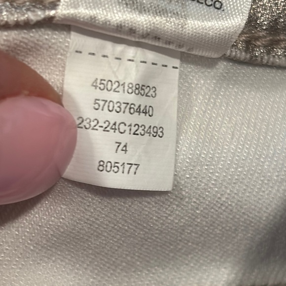 Chico's Metallic Gold Sparkle Straight Leg Ankle Jeans - Picture 7 of 11